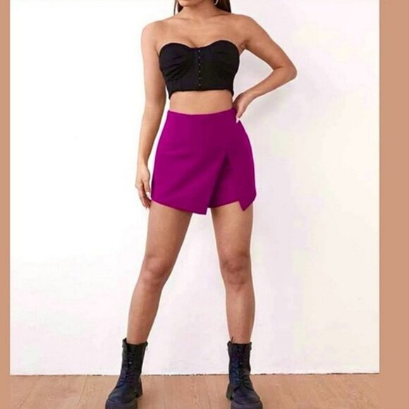 Fuschia Split Skorts- Skirt Shorts- L (smaller fit) - Picture 2 of 16